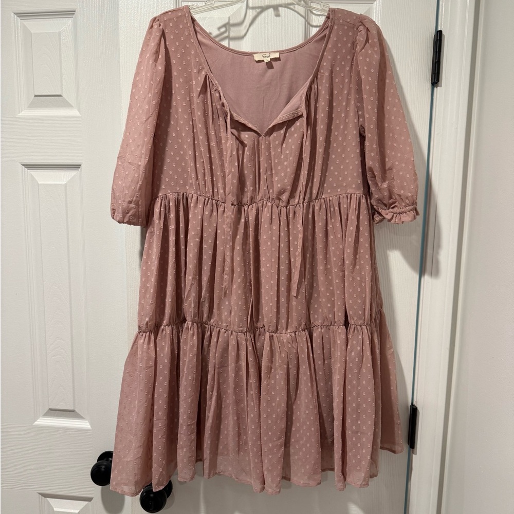 Maternity Pink Polka Dot Dress
